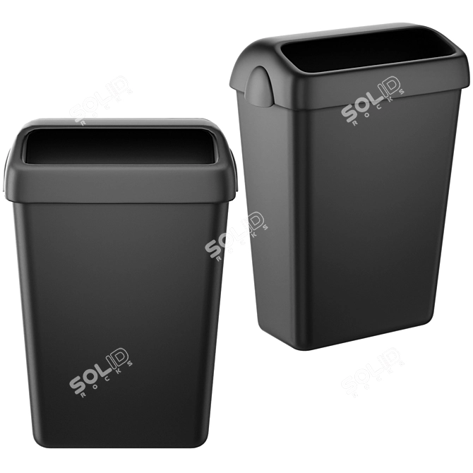 Modern Trash Bin Set Kit 3D model image 6