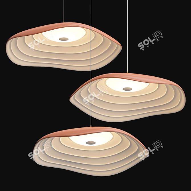 Elegant Lotus Leaf Pendant Light 3D model image 1