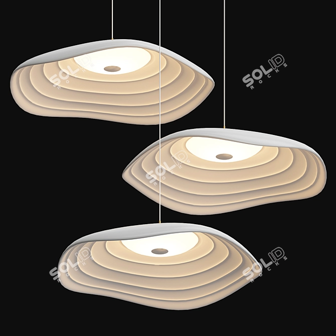 Elegant Lotus Leaf Pendant Light 3D model image 2