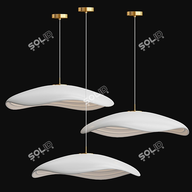 Elegant Lotus Leaf Pendant Light 3D model image 5