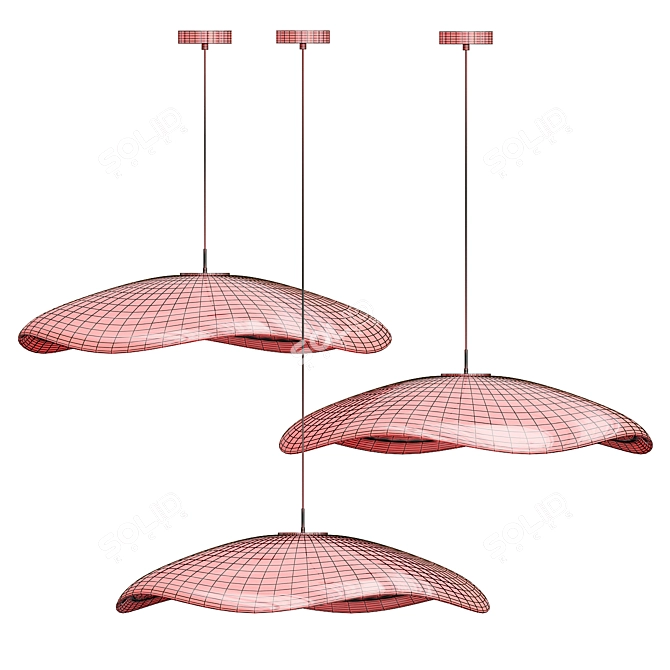 Elegant Lotus Leaf Pendant Light 3D model image 6