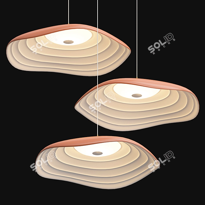 Elegant Lotus Leaf Pendant Light 3D model image 8