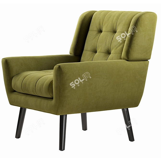 Velvet Accent Armchair LWFLIFE 2016 3D model image 3
