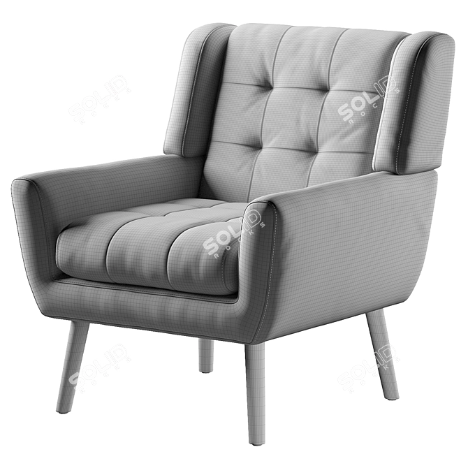 Velvet Accent Armchair LWFLIFE 2016 3D model image 7