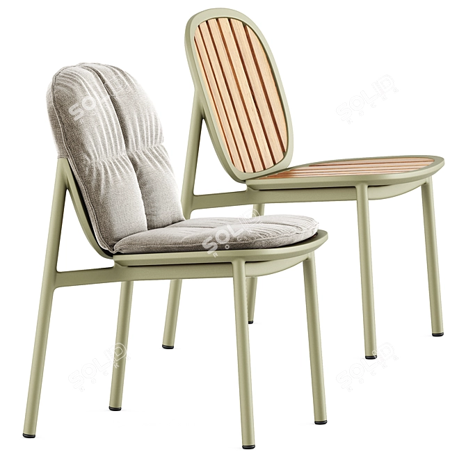 Emu Twins Alu Teak Outdoor Chairs 3D model image 3