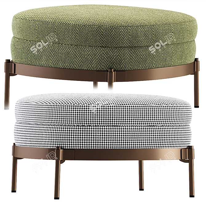 Minotti Tape Cord Pouffe: Modern Outdoor Furniture 3D model image 5