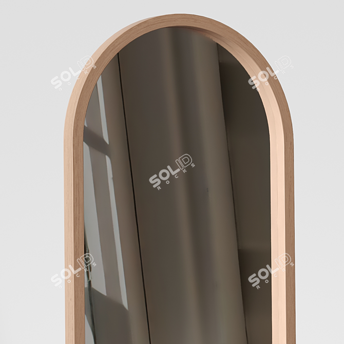 Wood Vertical Wall Mirror - Zara Home 3D model image 2