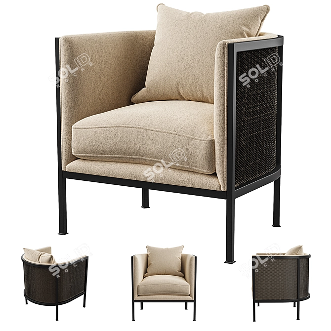 Contemporary CFC Dana Armchair 3D model image 3