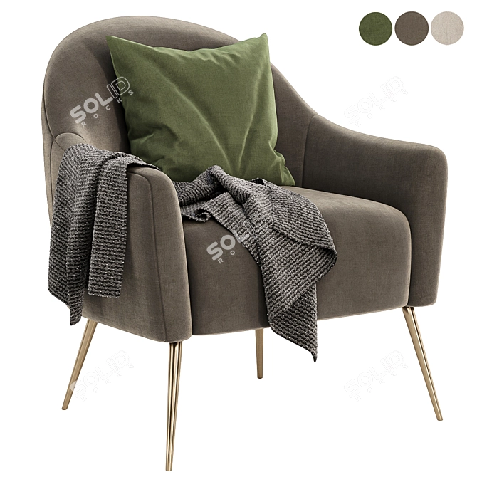 Elegant Annabelle Armchair Collection 3D model image 1