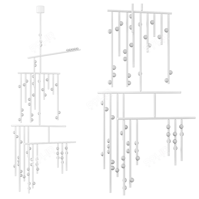 Modern Drop System Chandelier 3D model image 2