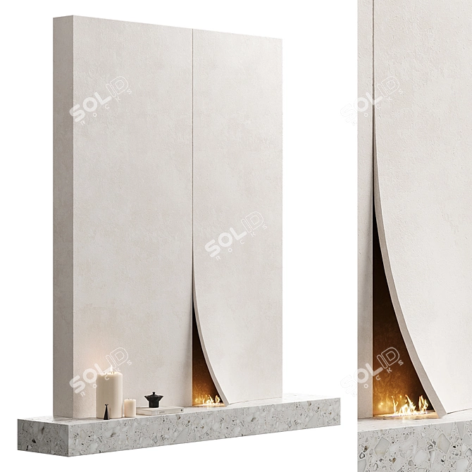 Paper Corner Bio Fireplace Home Decor 3D model image 1