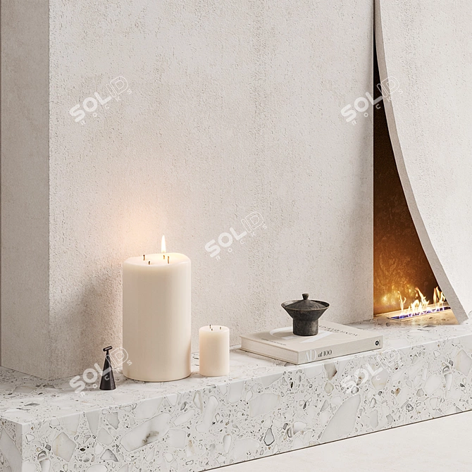 Paper Corner Bio Fireplace Home Decor 3D model image 4