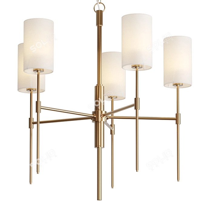 Aspen Brass Chandelier - Louvre 3D model image 2