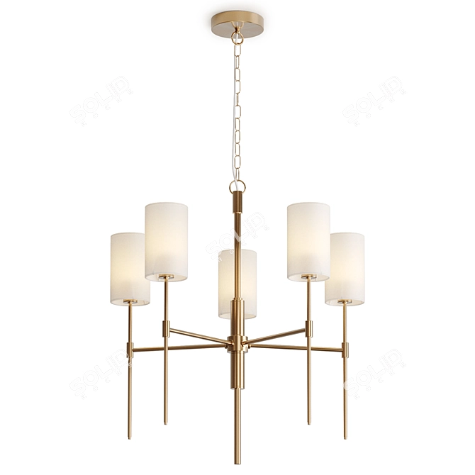 Aspen Brass Chandelier - Louvre 3D model image 4