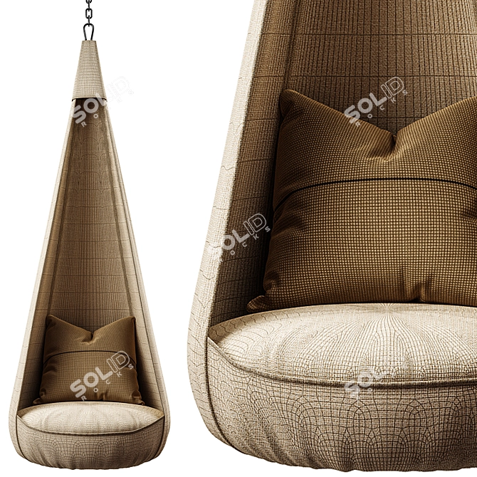 Cozy Havana Hammock Rocking Chair 3D model image 6