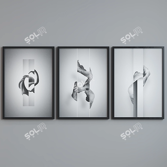 Modern Abstract Picture Frame Set 3D model image 2