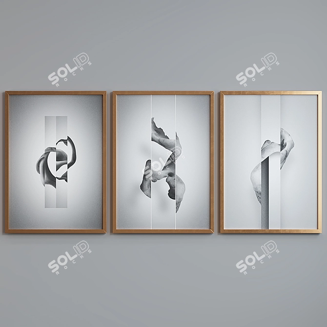 Modern Abstract Picture Frame Set 3D model image 4