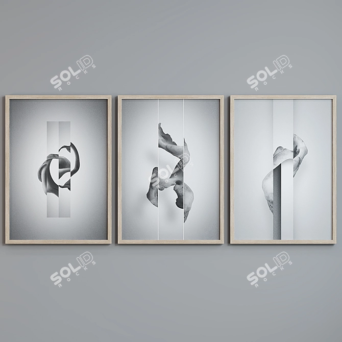 Modern Abstract Picture Frame Set 3D model image 5