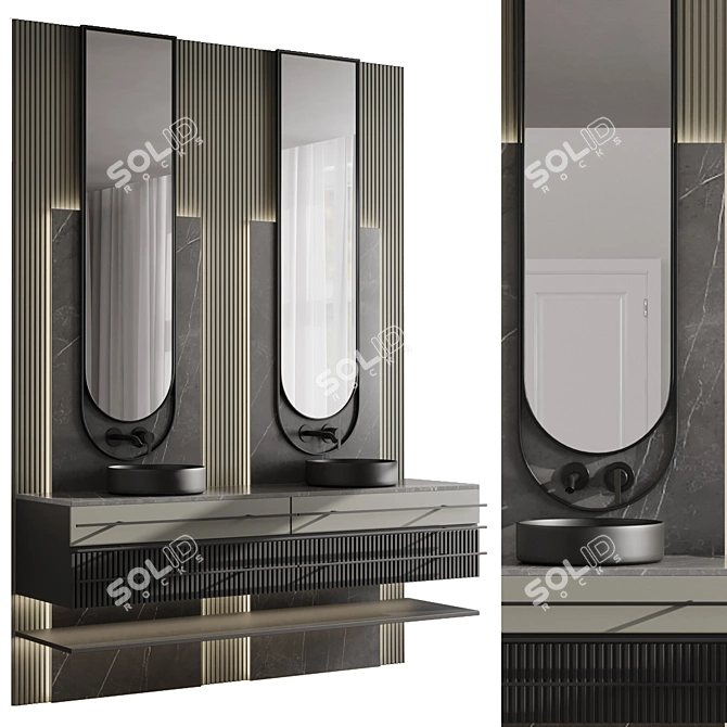 Inbani Faucet Set 49: Luxe Bathroom Essentials 3D model image 1