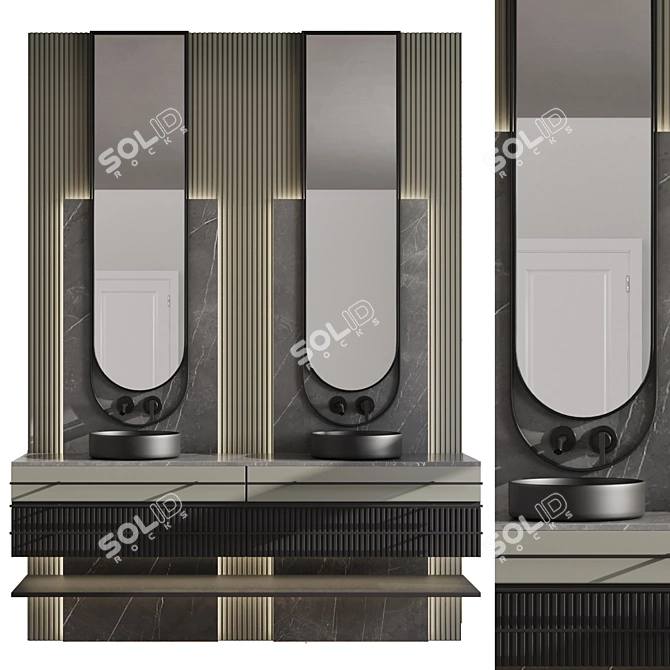 Inbani Faucet Set 49: Luxe Bathroom Essentials 3D model image 2