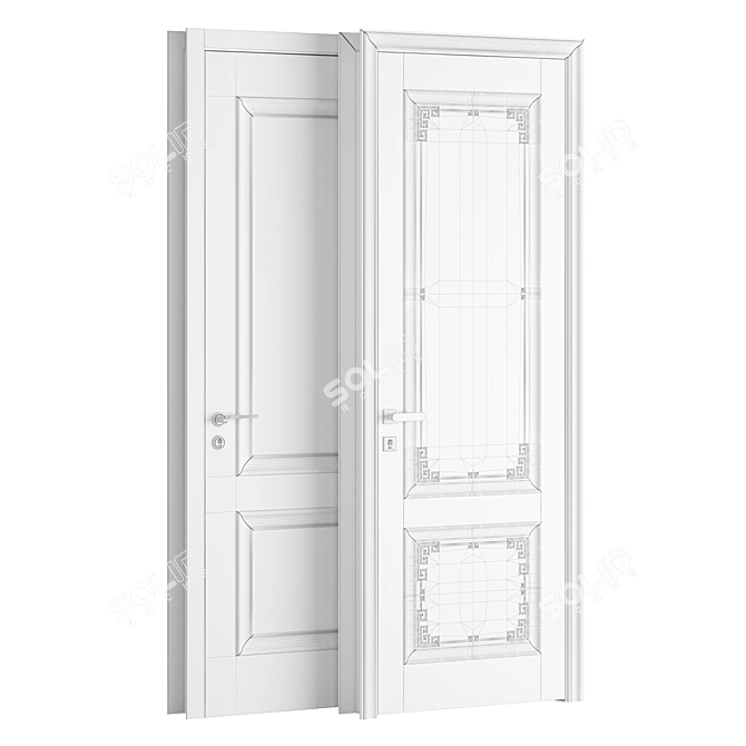 OPPEIN Interior Doors with Stylish Hardware 3D model image 5