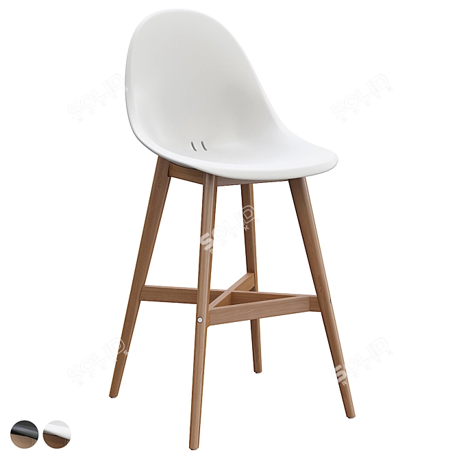 Modern Fanbyn Bar Stool White 3D model image 1