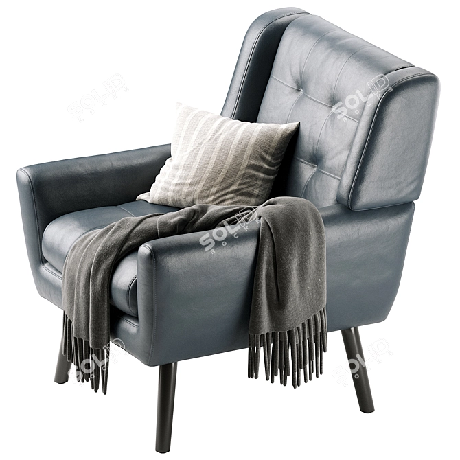 Velvet Accent Armchair LWFLIFE 2016 3D model image 3