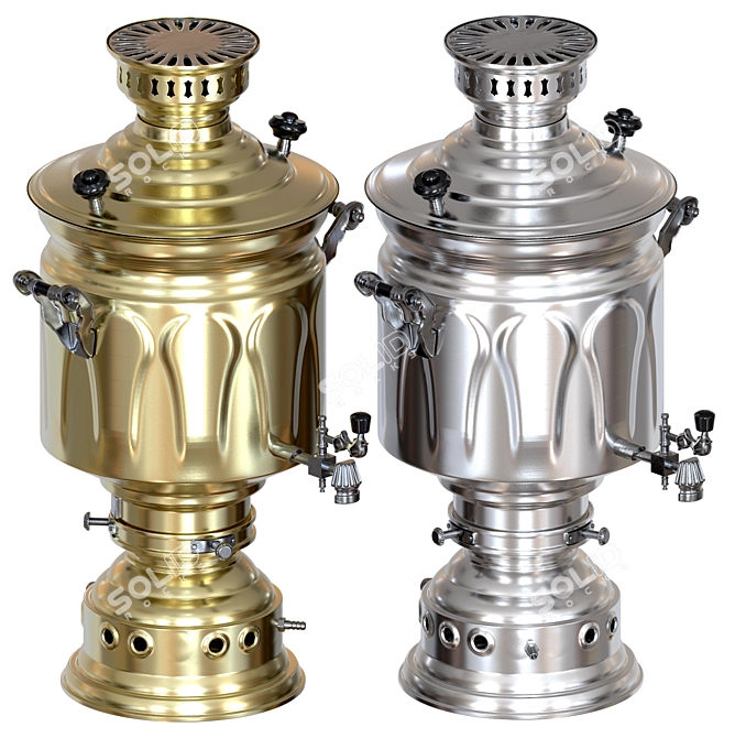 Russian Samovar Kitchen Appliance 3D model image 2