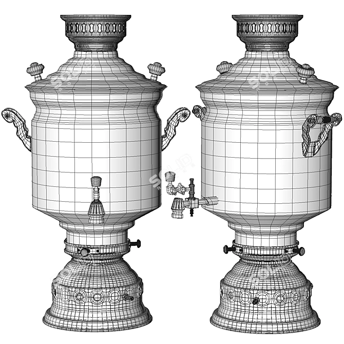 Russian Samovar Kitchen Appliance 3D model image 3
