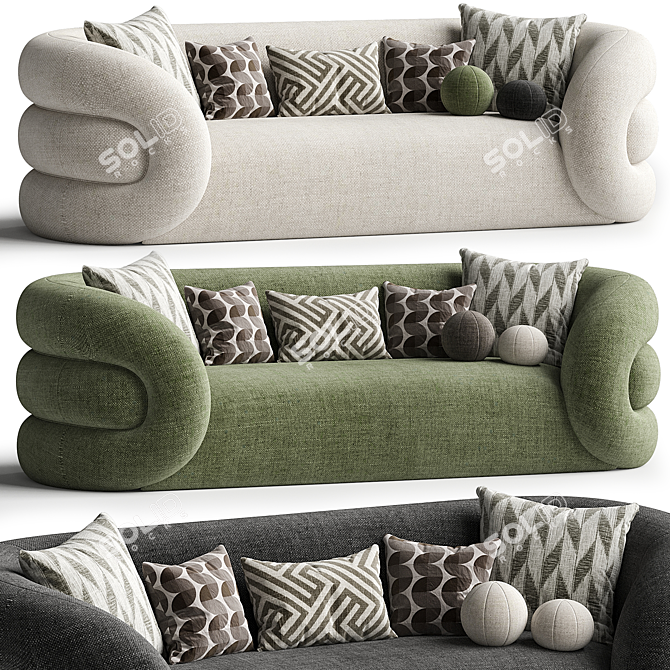 Stylish Molarka Modern Sofa 3D model image 1