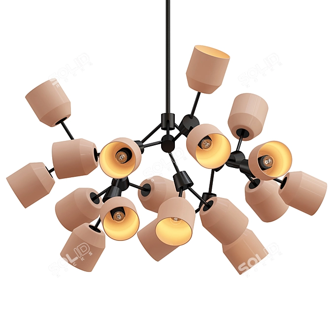 Ceramic Cluster Chandelier by MAISON 3D model image 1