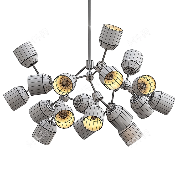 Ceramic Cluster Chandelier by MAISON 3D model image 3