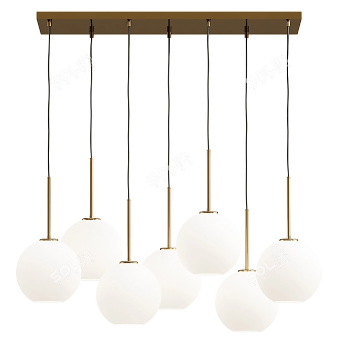 Modern Metal Globe Chandelier Sculpture 3D model image 1