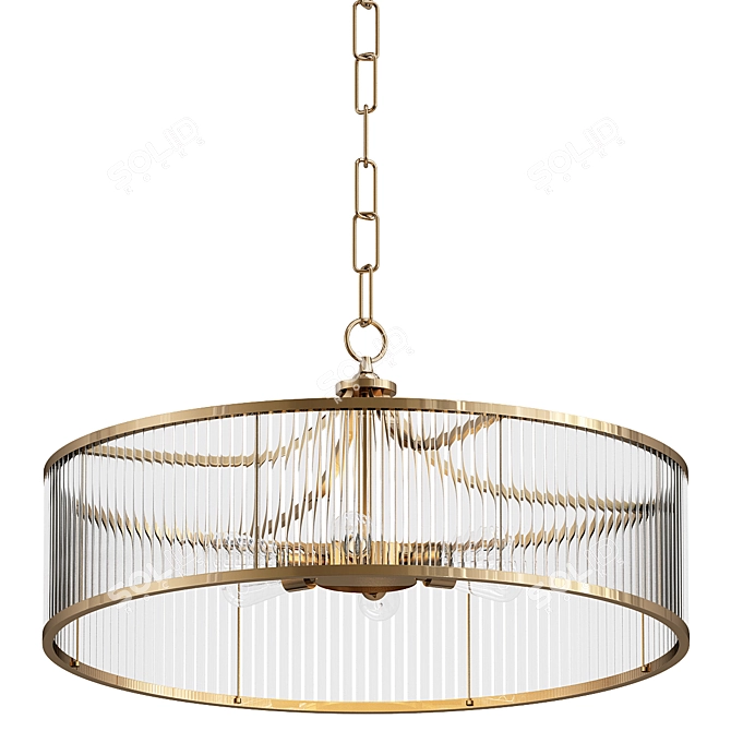 Elegant Athena Brass Chandelier 3D model image 1