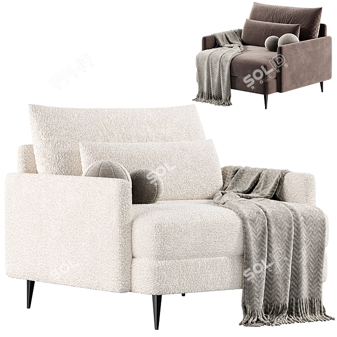 Elegant FEEL Armchair: Modern Comfort 3D model image 2