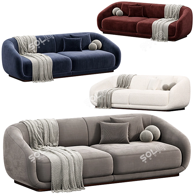 Sleek Montholon Sofa : Designer Elegance 3D model image 4