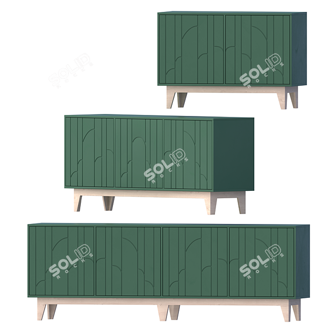 Modi Reed Sideboard in Multiple Sections 3D model image 2