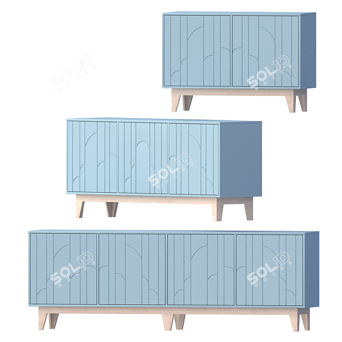 Modi Reed Sideboard in Multiple Sections 3D model image 4