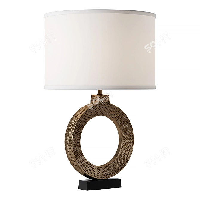 Rustic Metal Table Lamp Decor 3D model image 2