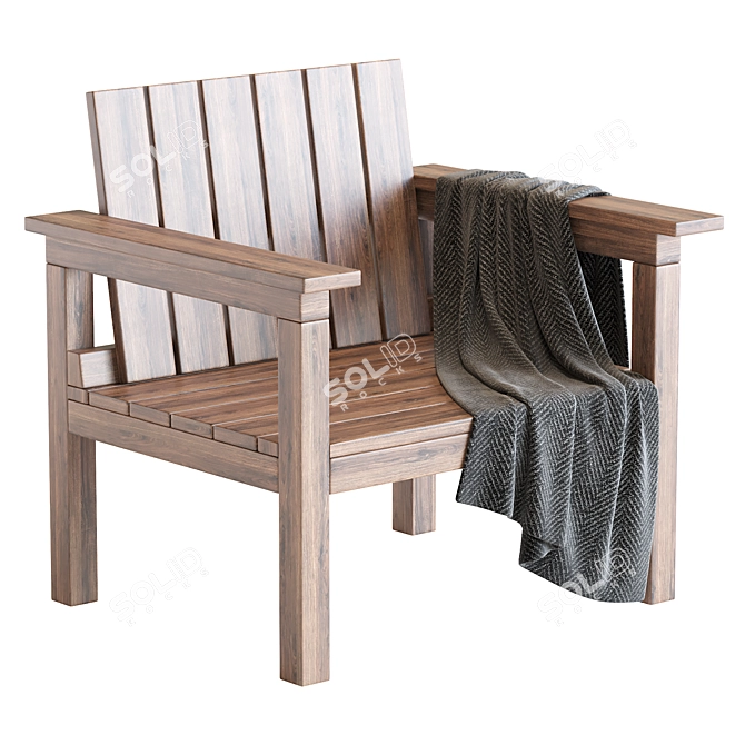 Modern Concept Wrong Woods Armchair 3D model image 2