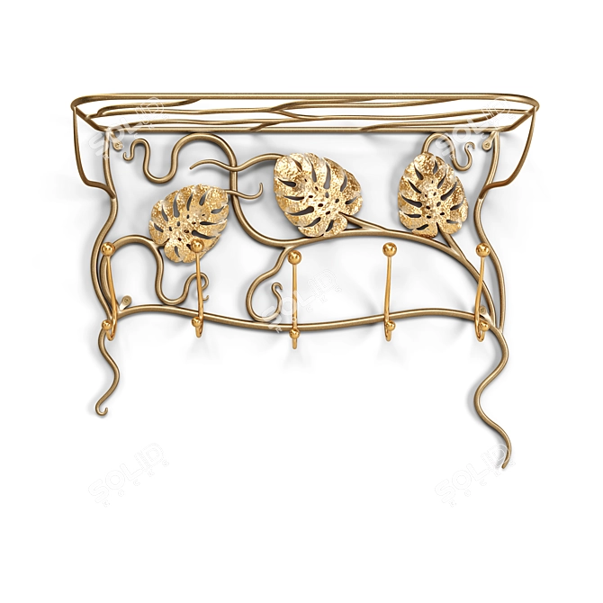 Wall Mount Monstera Coat Rack 3D model image 6