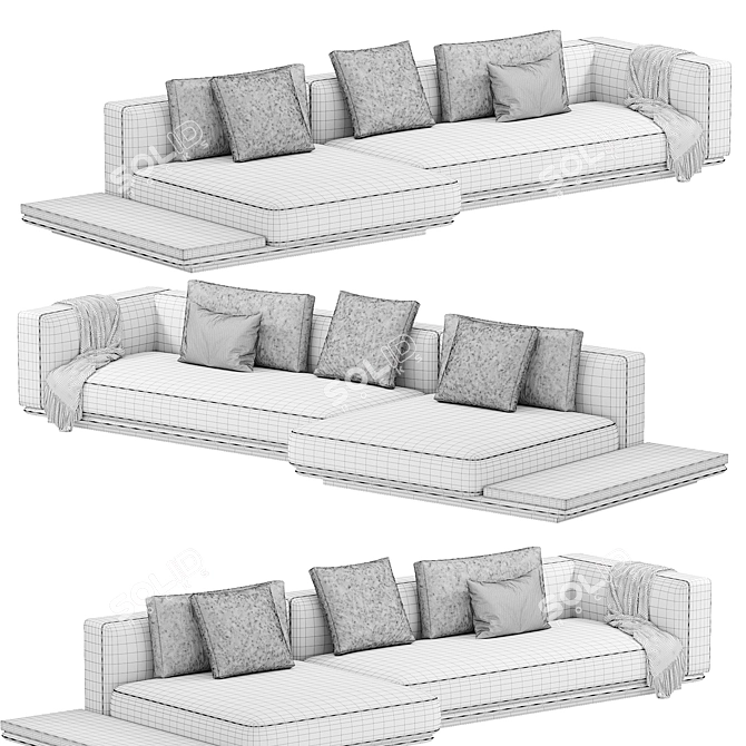 Modern Minotti Horizonte Sofa in Millimeters 3D model image 5