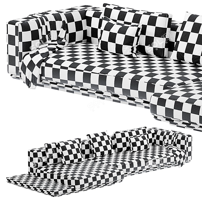 Modern Minotti Horizonte Sofa in Millimeters 3D model image 6