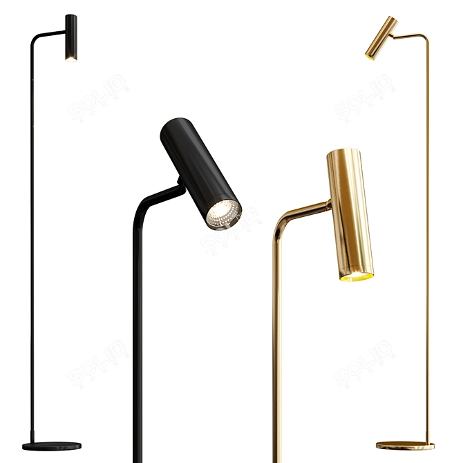 Modern Torris Floor Lamp, 7.9x57.4 3D model image 1