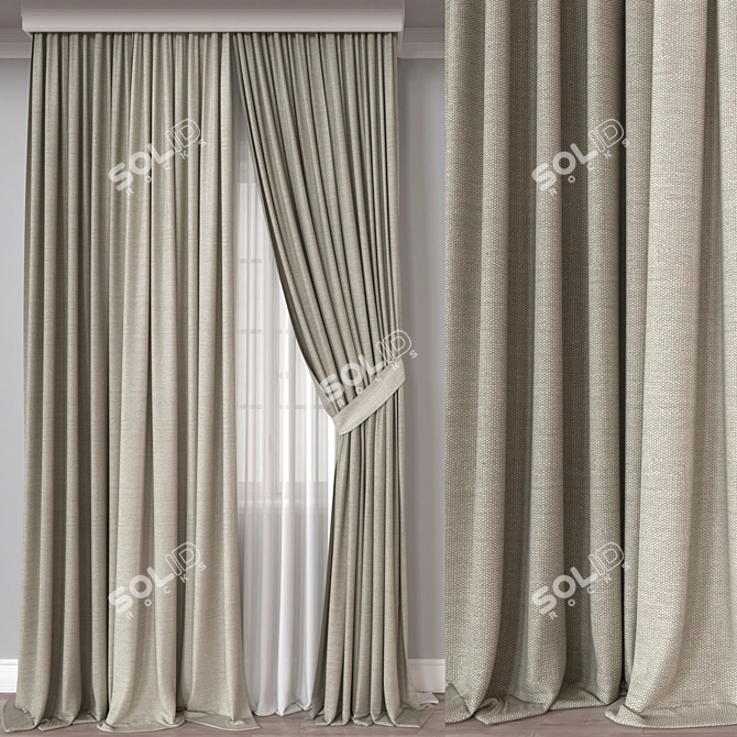 Rendered Curtain Model for Export 3D model image 1