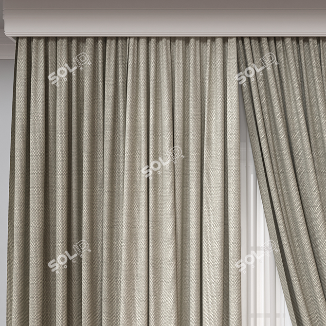 Rendered Curtain Model for Export 3D model image 2