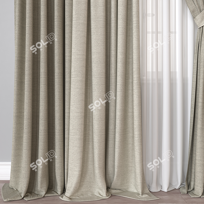 Rendered Curtain Model for Export 3D model image 3