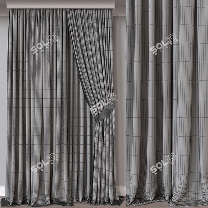 Rendered Curtain Model for Export 3D model image 4