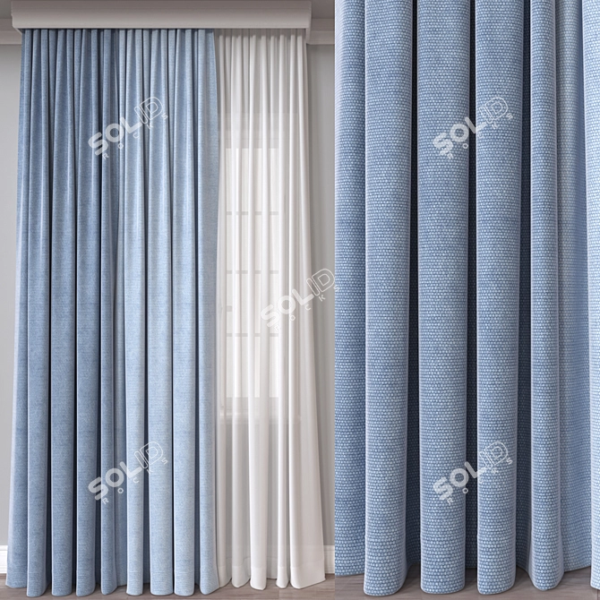 Versatile 3D Curtain Model with Multiple Render and Export Options 3D model image 1