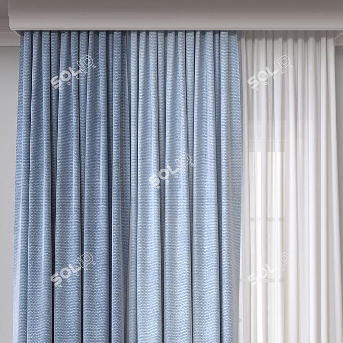 Versatile 3D Curtain Model with Multiple Render and Export Options 3D model image 2